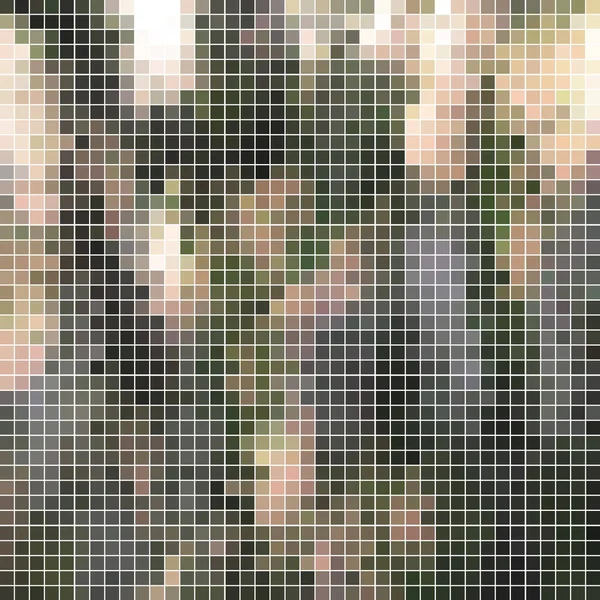 Abstract Vector Square Pixel Mosaic Background Green Gray — Stock Vector