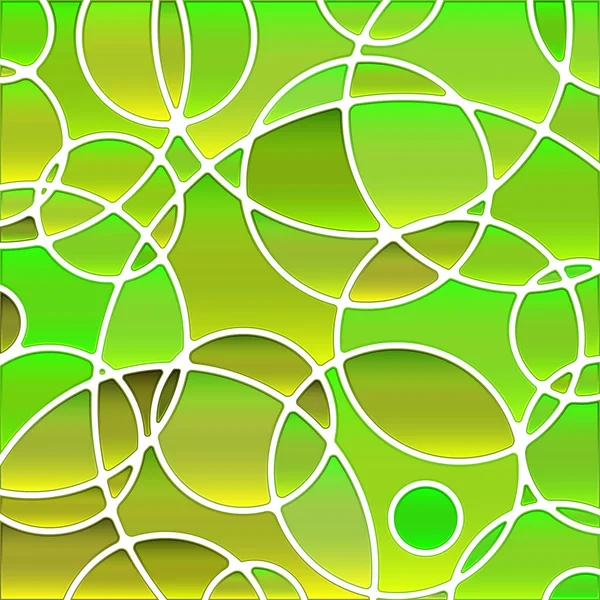 Vetor Abstrato Fundo Mosaico Vidro Manchado Círculos Verdes — Vetor de Stock