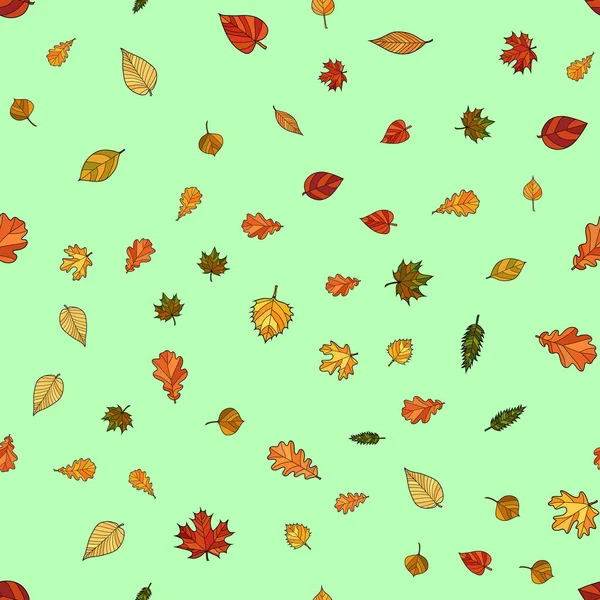 Αφηρημένη Διάνυσμα Doodle Φθινόπωρο Αφήνει Αδιάλειπτη Μοτίβο — Διανυσματικό Αρχείο