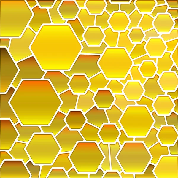 抽象矢量彩色玻璃马赛克背景 金黄色 — 图库矢量图片