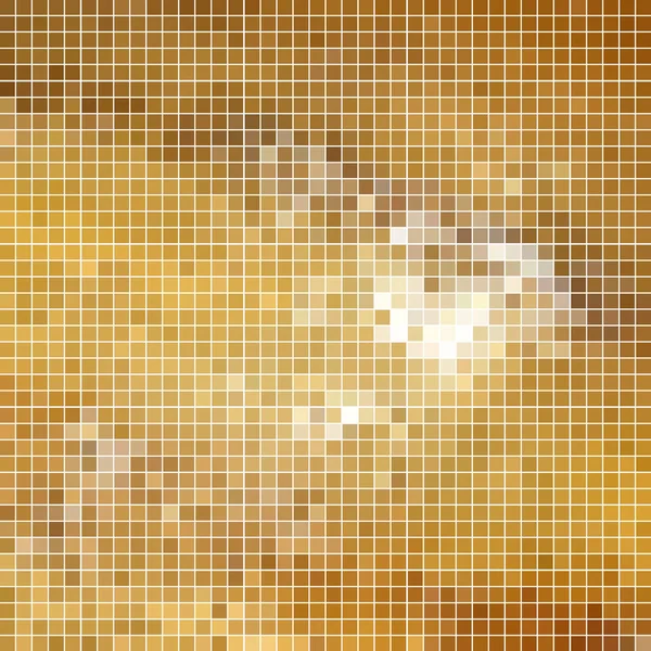 Abstract Vector Square Pixel Mosaic Background Yellow Brown — Stock Vector