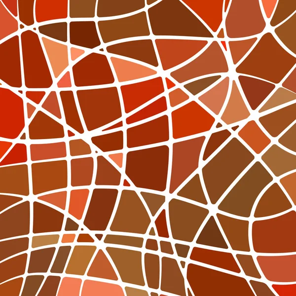 Abstract Vector Stained Glass Mosaic Background Red Brown — Stock Vector