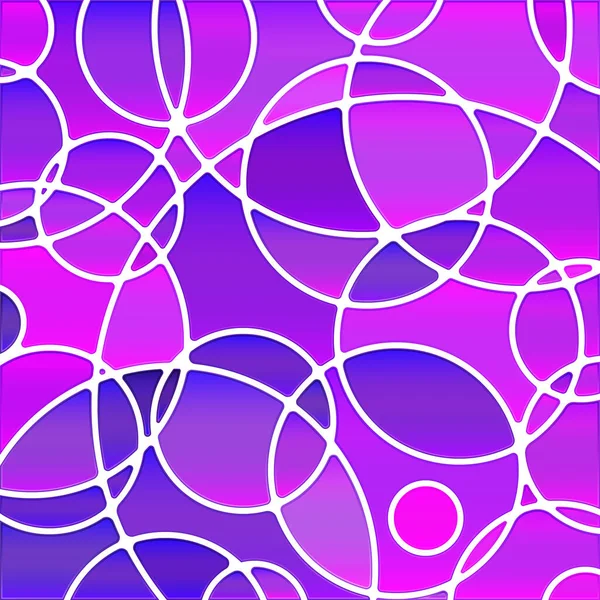 Abstracte Vector Glas Lood Mozaïek Achtergrond Paarse Violette Kringen — Stockvector