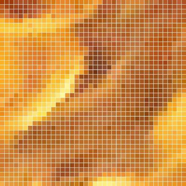 Abstract Vector Square Pixel Mosaic Background Orange Yellow — Stock Vector
