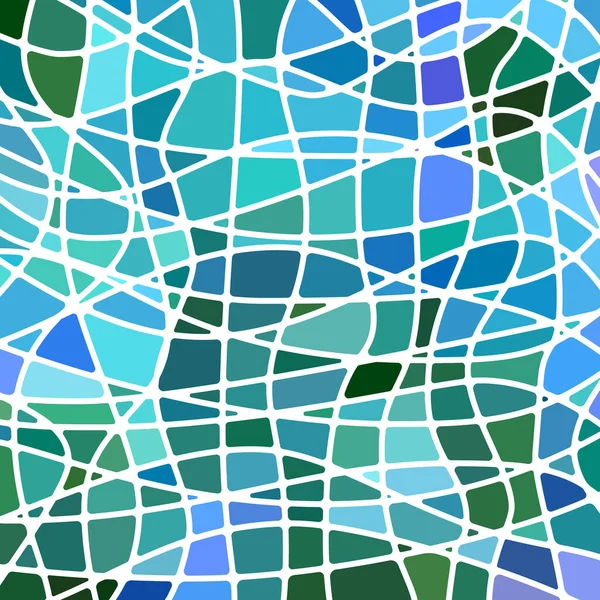 Abstract Vector Stained Glass Mosaic Background Blue Green — Stock Vector