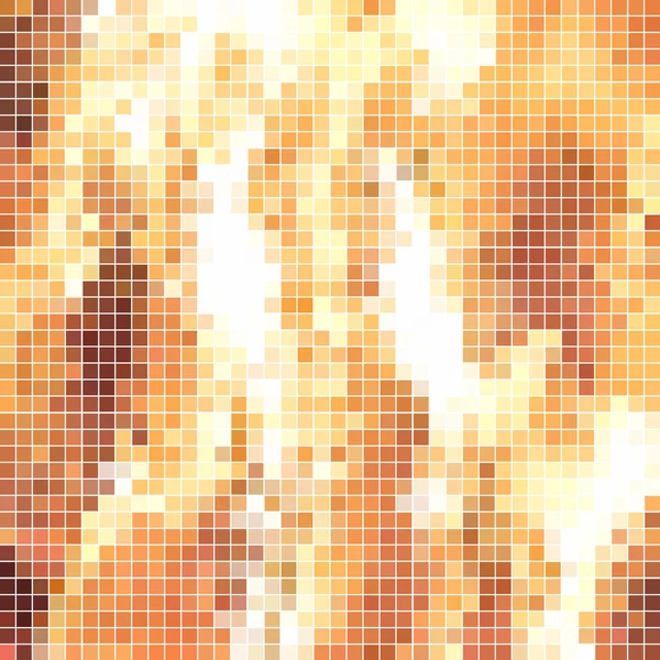 Abstracte Vector Vierkante Pixel Mozaïek Achtergrond Oranje Geel — Stockvector