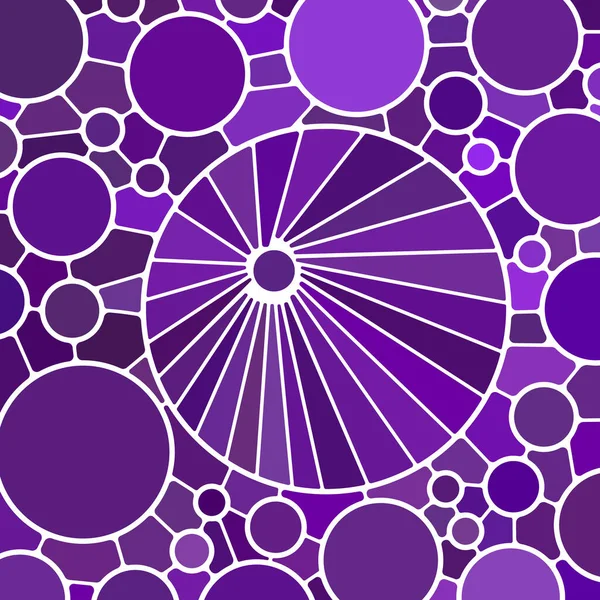 Vetor Abstrato Fundo Mosaico Vidro Manchado Círculos Roxos Violetas — Vetor de Stock