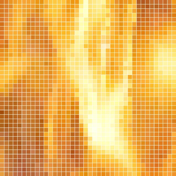 Abstract Vector Square Pixel Mosaic Background Orange Yellow — Stock Vector