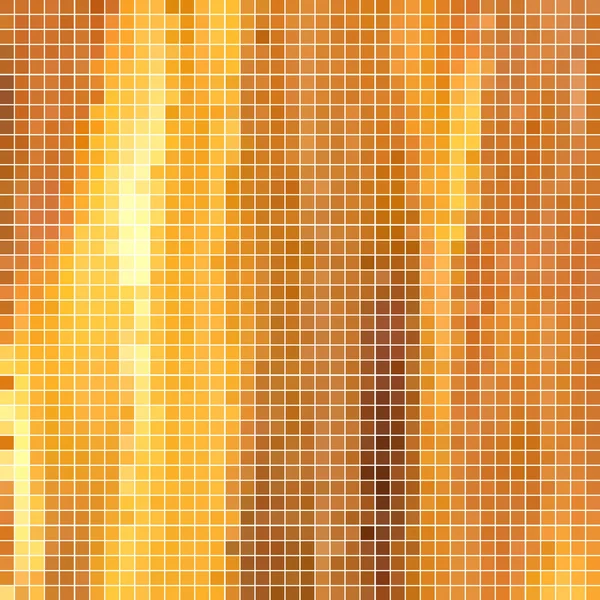 Abstract Vector Square Pixel Mosaic Background Orange Yellow — Stock Vector