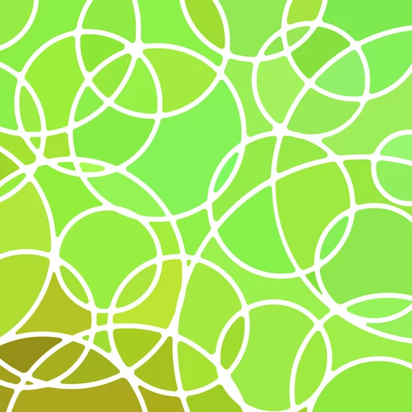 Абстрактные Векторные Витражи Мозаичного Фона Зеленые Круги — стоковый вектор
