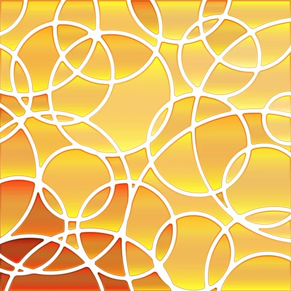 Abstrakte Vektor Glasmalerei Mosaik Hintergrund Goldene Kreise — Stockvektor