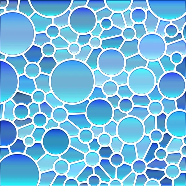 Абстрактные Векторные Витражи Мозаичного Фона Синие Круги — стоковый вектор