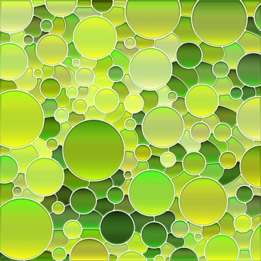 soyut vektör boyalı cam mozaik arkaplan - yeşil daireler