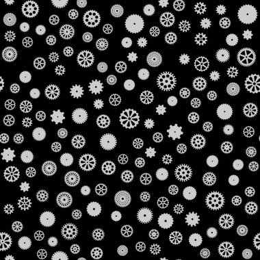 soyut vektör siyah düz vitesler pürüzsüz desen