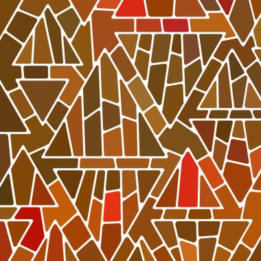 soyut vektör boyalı cam mozaik arkaplan - turuncu ve kahverengi üçgenler