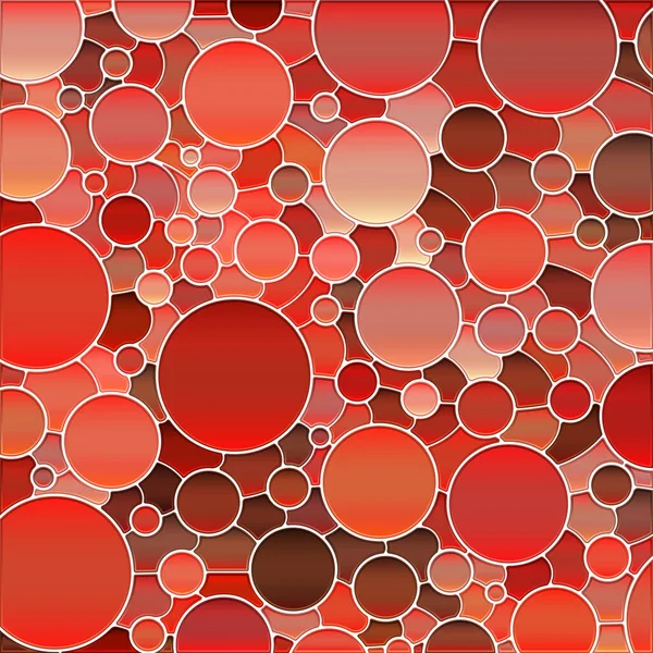 Vector Abstracto Vidrieras Fondo Mosaico Círculos Rojos — Vector de stock