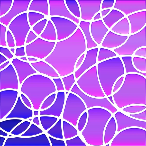 Abstract Vector Stained Glass Mosaic Background Purple Violet Circles — Stock Vector