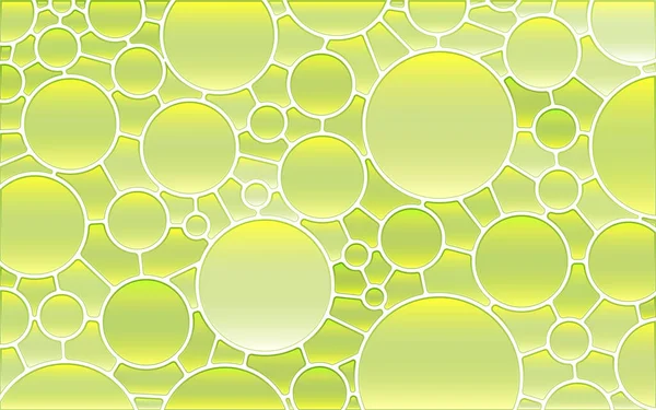 Abstrait Vecteur Teinté Verre Mosaïque Fond Cercles Verts — Image vectorielle