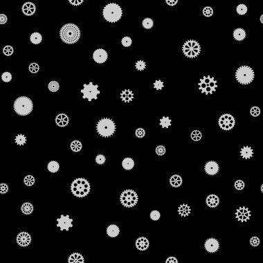 soyut vektör siyah düz vitesler pürüzsüz desen