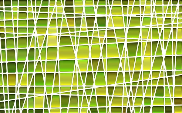 抽象ベクトルステンドグラスモザイク背景 緑と黄色 — ストックベクタ