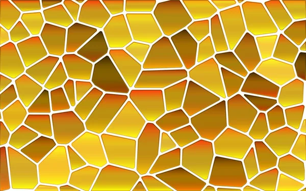 Abstract Vector Stained Glass Mosaic Background Golden Yellow — Stock Vector