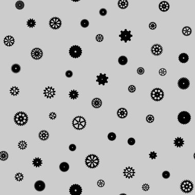 soyut vektör siyah düz vitesler pürüzsüz desen