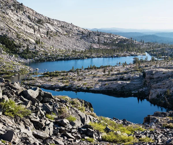Twin Lakes Sont Incroyablement Pittoresques Lacs Montagne Entourés Montagnes Granit — Photo