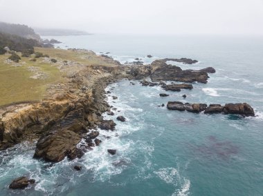 Bir kuş bakışı Sonoma Kuzey Kaliforniya'da doğal sahil, Jeoloji gösterir. San Francisco, kuzeyinde Batı Yakası güzel bu bölgenin Sisli, deniz iklimi için bilinen