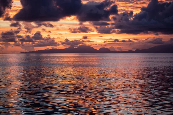 離島と Raja Ampat インドネシアで穏やかな海に沈みます この美しい熱帯地域の壮大な海洋生物の多様性で知られています — ストック写真