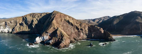 The cold water of the Pacific Ocean washes onto the scenic and rugged coastline of northern California just above San Francisco.