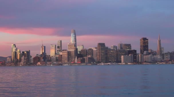 Sunrise Pozdrawia Piękne Miasto Północnej Kalifornii San Francisco Ten Sceniczny — Wideo stockowe