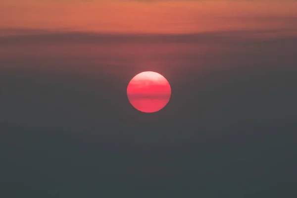 Fumée Feu Forêt Obscurcit Soleil Fin Après Midi Dans Baie — Photo