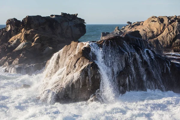 Cold Waters Pacific Ocean Wash Rocky Northern California Coastline Sonoma — Stock Photo, Image