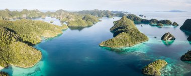 Uzak kireçtaşı Adaları bir labirentte Raja Ampat, Endonezya tropikal bir lagün oluşturur. Bu biodiverse bölge, onun muhteşem deniz yaşamı nedeniyle Mercan Üçgeni 
