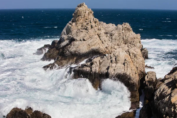 Богатые Питательными Веществами Воды Тихого Океана Смываются Красивое Скалистое Побережье — стоковое фото