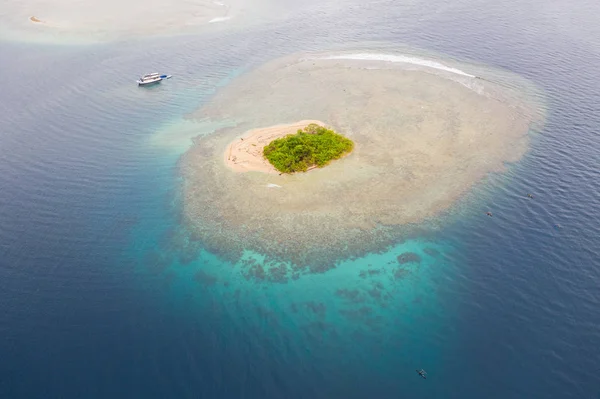 Magnifique Récif Corallien Entoure Une Île Idyllique Large Des Côtes — Photo