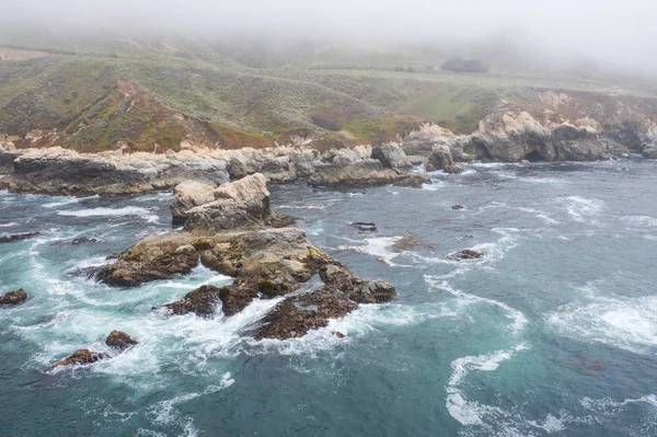 Seen Bird Eye View Pacific Ocean Washes Rocky Coast South — Stock Photo, Image