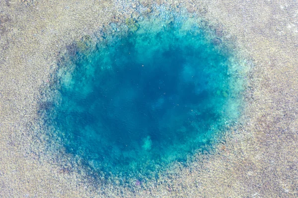 Blue Hole Found Shallow Reef Flat Island Sebayor Komodo National — Stock Photo, Image