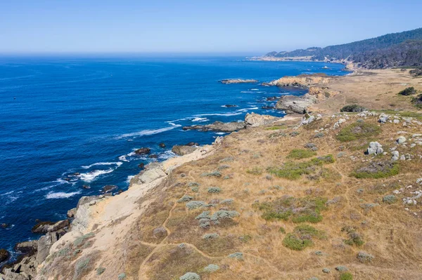 Pacific Ocean Washes Rugged Shoreline Northern California Calm Day Part — Stock Photo, Image