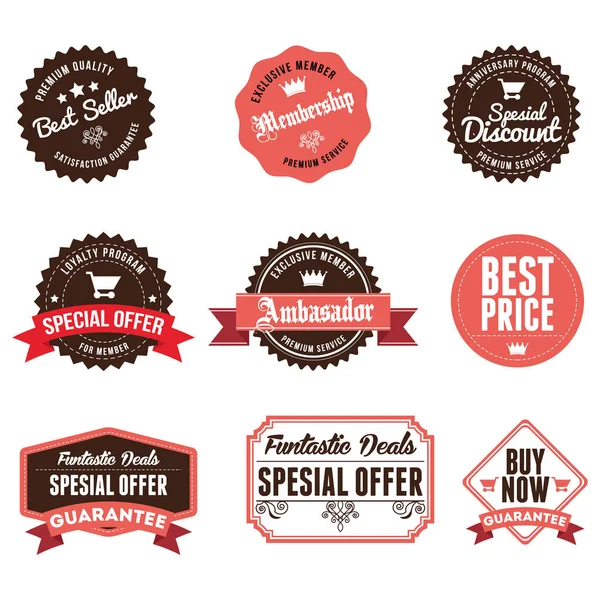 Set Van Klassieke Bedrijf Retro Oud Vintage Badges Banners Teken — Stockfoto