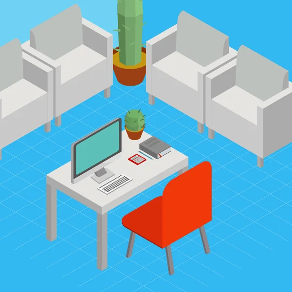 Isometric Business Concept Startup Office Isometric Vector Art Flat Design — Stock Photo, Image