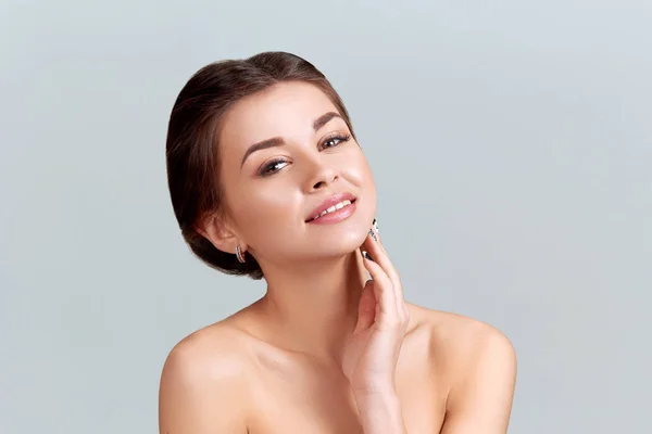 Skincare Beauty Concept Beautiful Young Woman Clean Fresh Skin Young — Stock Photo, Image