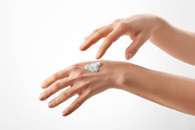 Güzel eller krema ile portre çekim