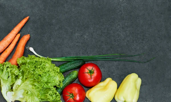 Fundo Alimentar Saudável Conceito Comida Saudável Com Legumes Frescos Ingredientes — Fotografia de Stock