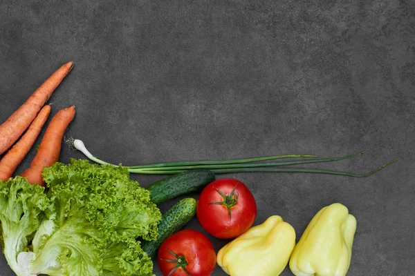 Fundo Alimentar Saudável Conceito Comida Saudável Com Legumes Frescos Ingredientes — Fotografia de Stock