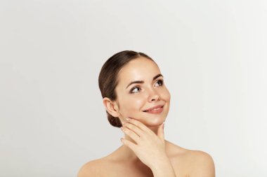 Güzel kadın yüz studio kapatın.