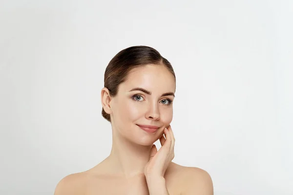 Face Bőrápolás Closeup Gyönyörű Szexi Tökéletes Szakmai Smink Megható Sima — Stock Fotó