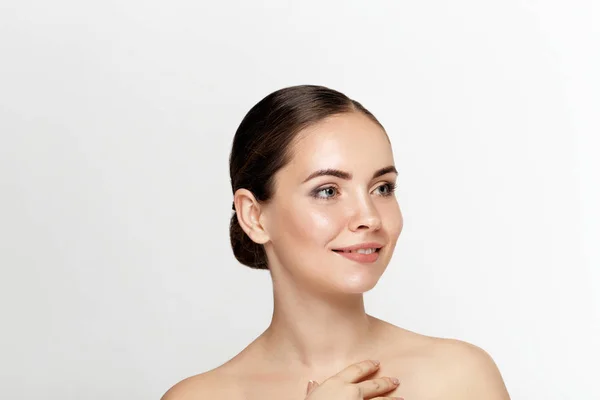 Beautiful Woman Female Skin Care Skin Close Face Beauty Portrait — Stock Photo, Image