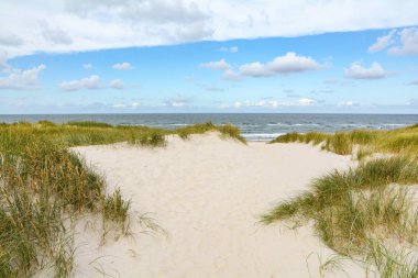 Güzel manzara plaj ve kum tepeleri Henne Strand, Jutland Danimarka yakınındaki için görüntüleyin