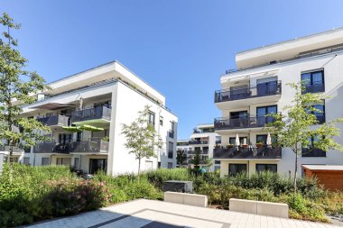Şehirde apartmanlar ile yerleşim alanı